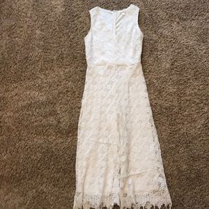 White crochet romper size small